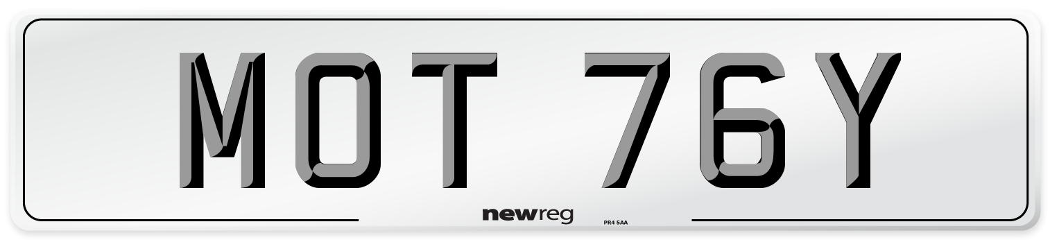MOT 76Y Number Plate from New Reg